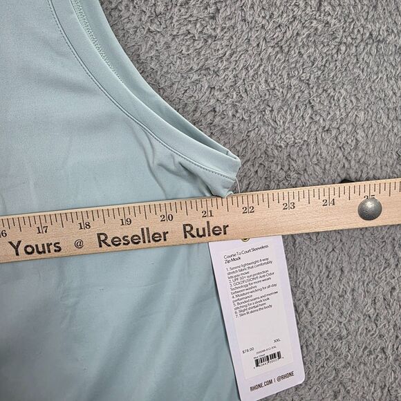 NWT Rhone Course to Court Sleeveless Zip Mock Blue Cloud Neck Pullover Size XXL - Picture 13 of 14